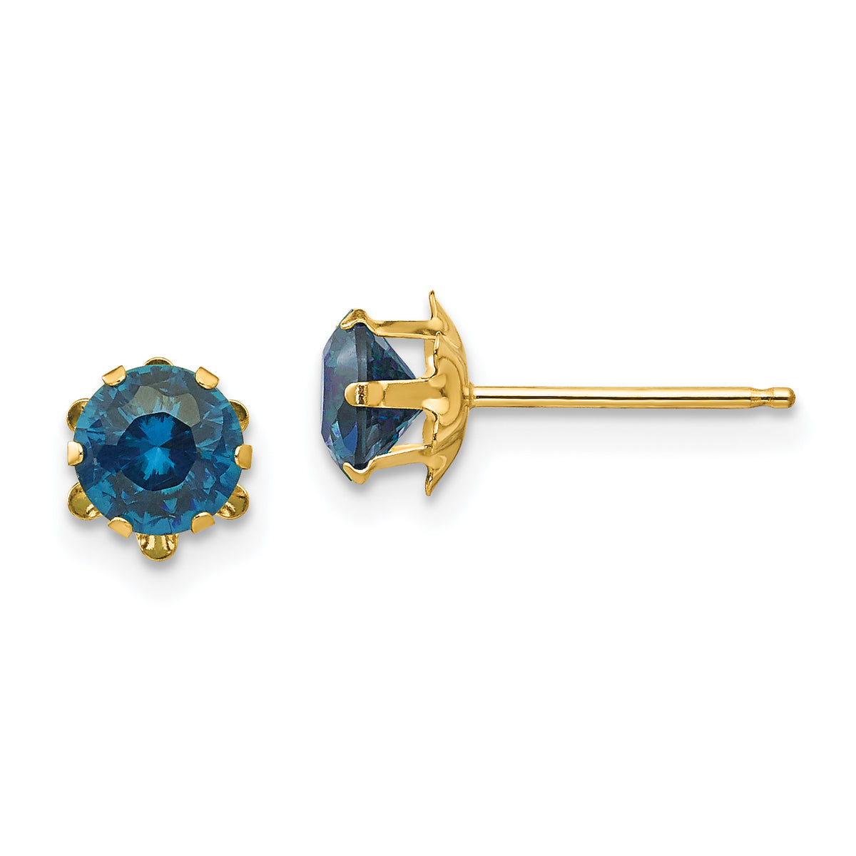 14k Madi K 5mm CZ Birthstone (Dec) Earrings