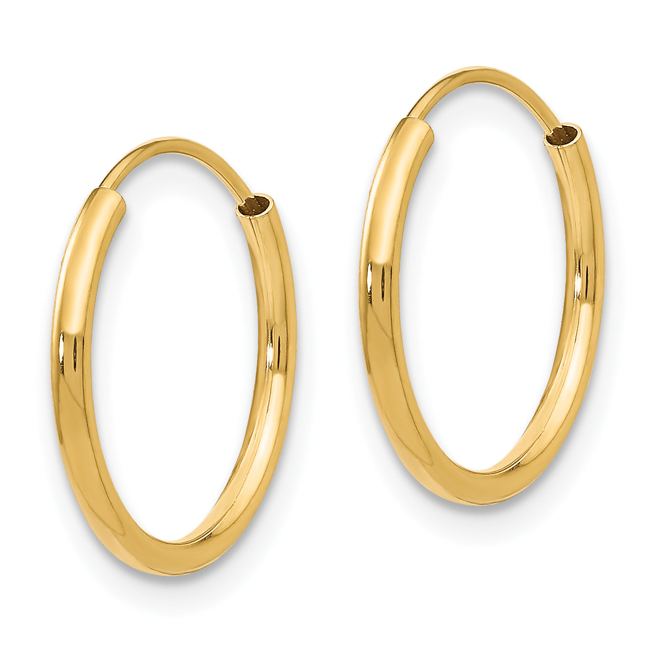 14K Gold Polished Endless Hoop Earrings for Women Elegant & Nickel Free