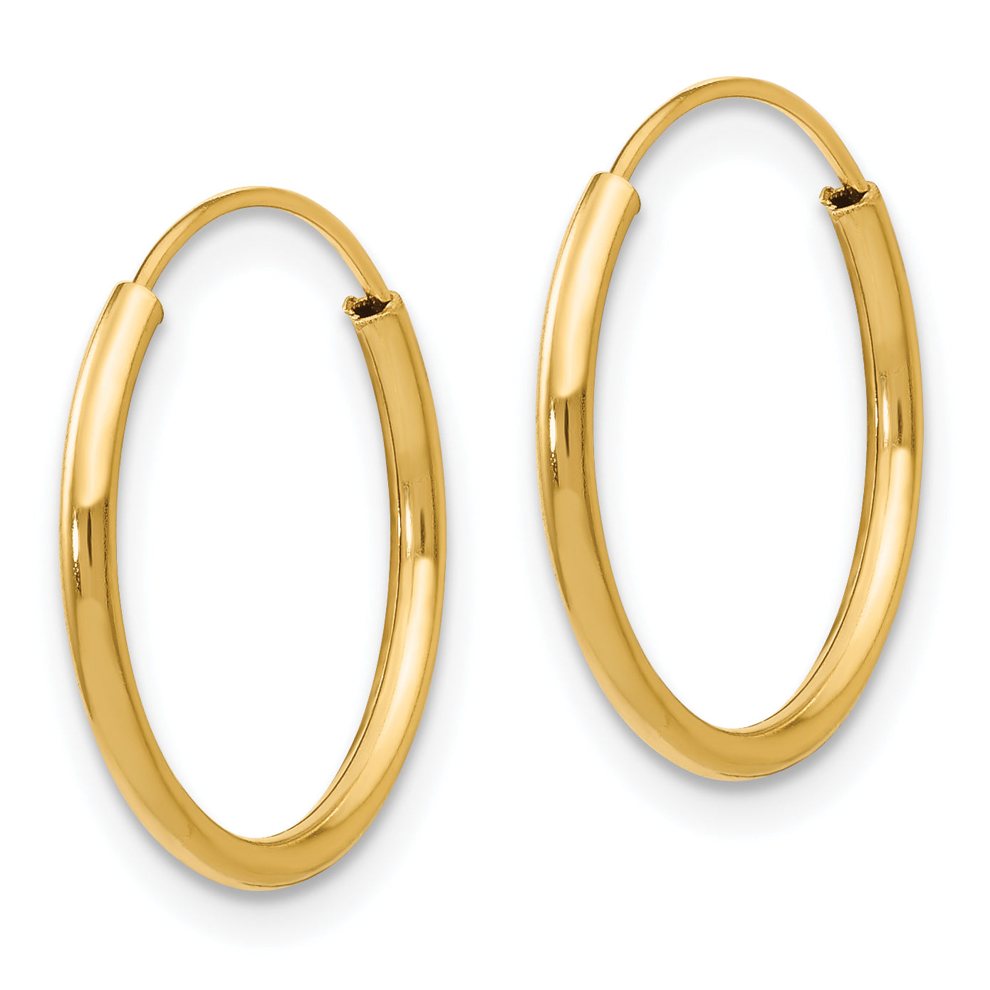 14K Gold Endless Hoop Earrings with Polished Finish and Hidden Closure