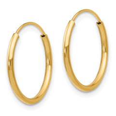 14K Gold Endless Hoop Earrings with Polished Finish and Hidden Closure