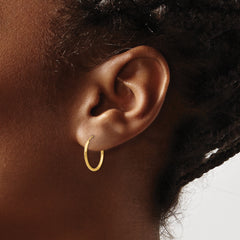 14K Gold Endless Hoop Earrings with Polished Finish and Hidden Closure