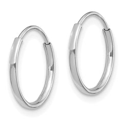 14K White Gold Polished Endless Hoop Earrings for Women