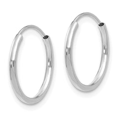 14K White Gold Endless Hoop Earrings with Polished Finish by Sophia Jewelers