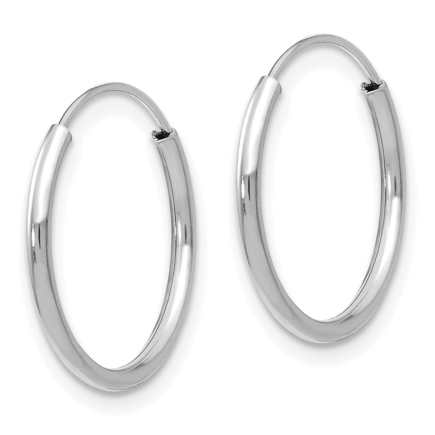 Sophia Jewelers 14K White Gold Endless Hoop Earrings with Polished Elegance