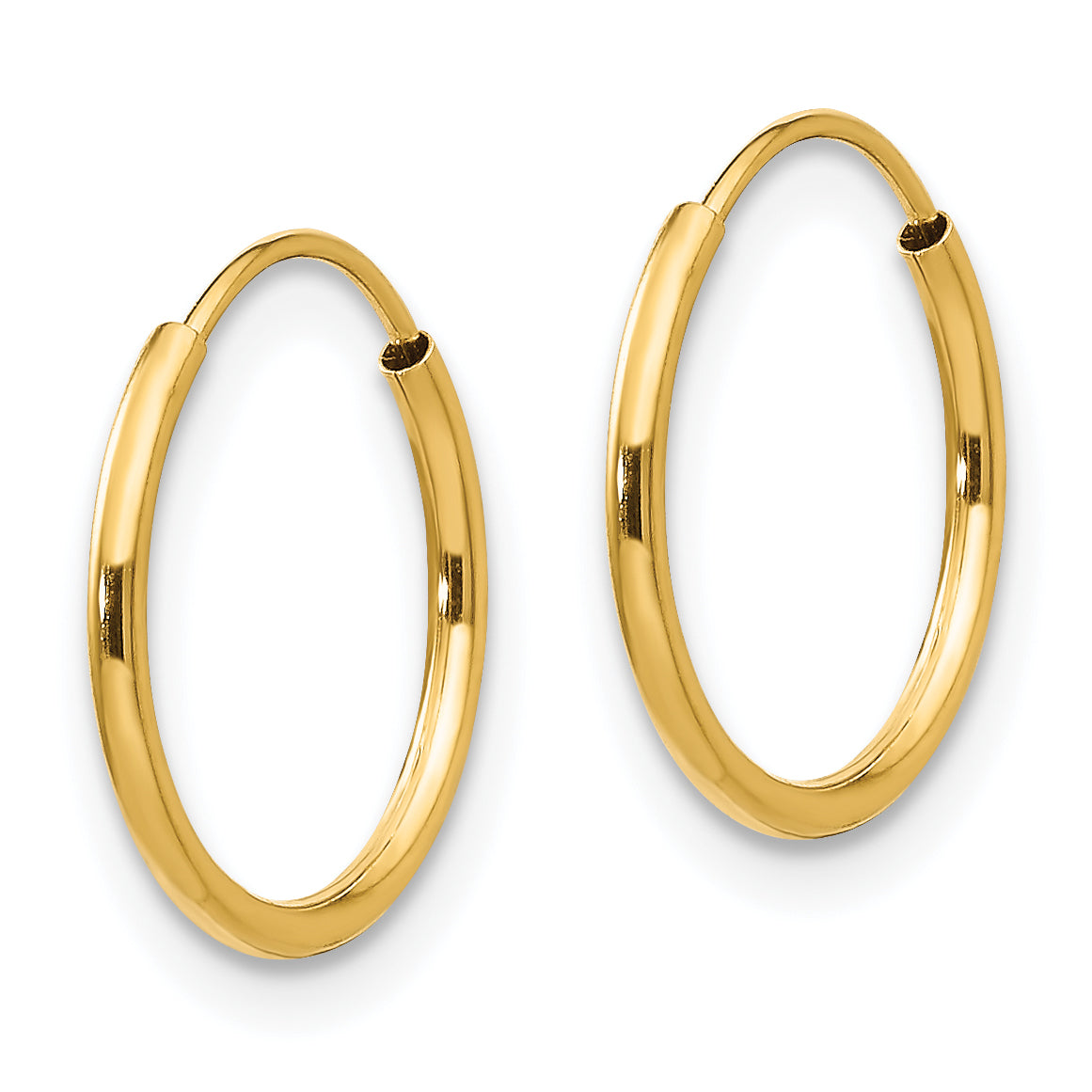 14K Gold Polished Endless Hoop Earrings for Women Nickel Free