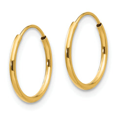 14K Gold Polished Endless Hoop Earrings for Women Nickel Free