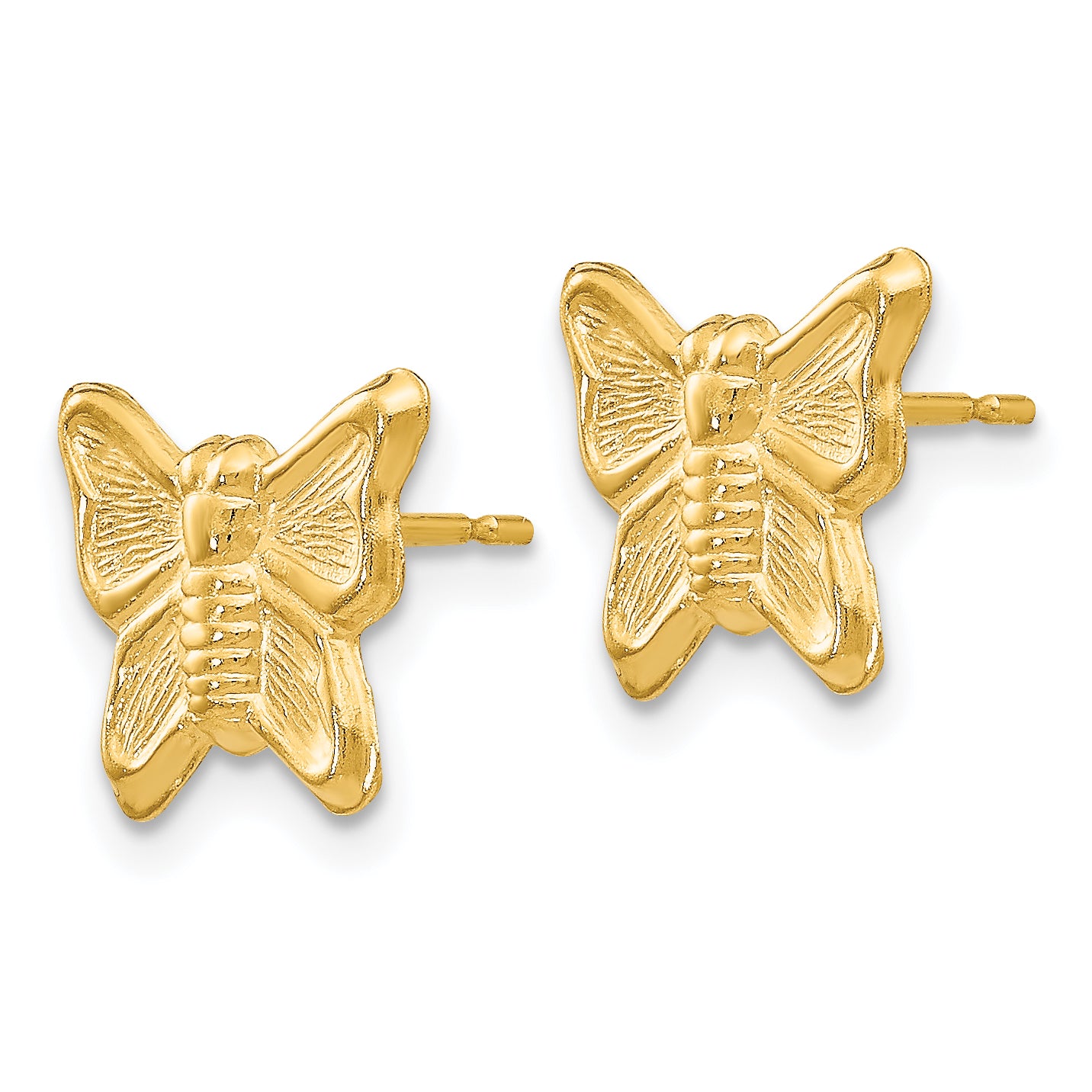 14K Gold Butterfly Earrings with Polished Finish for Women