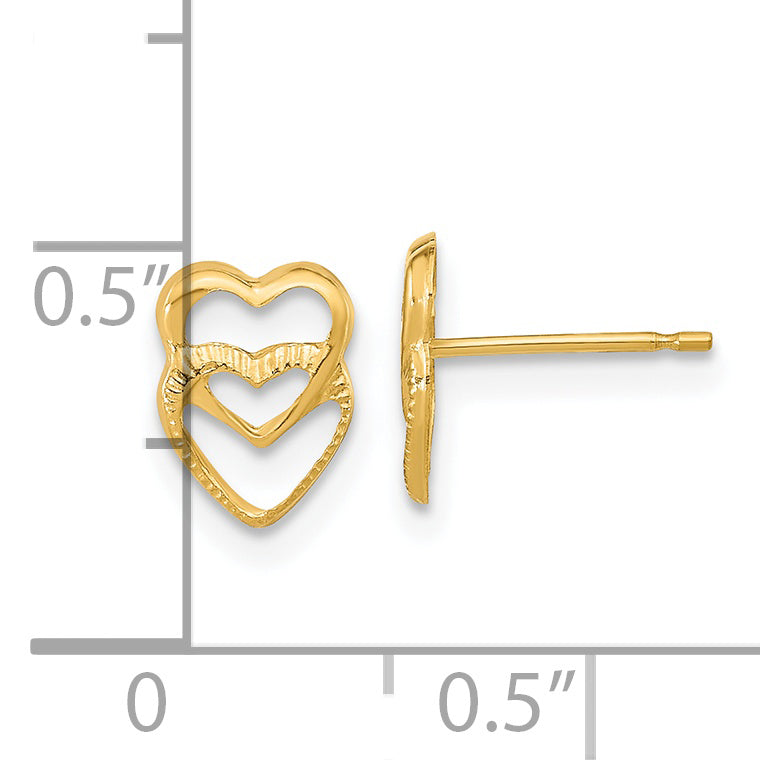 14k Madi K Hearts Post Earrings