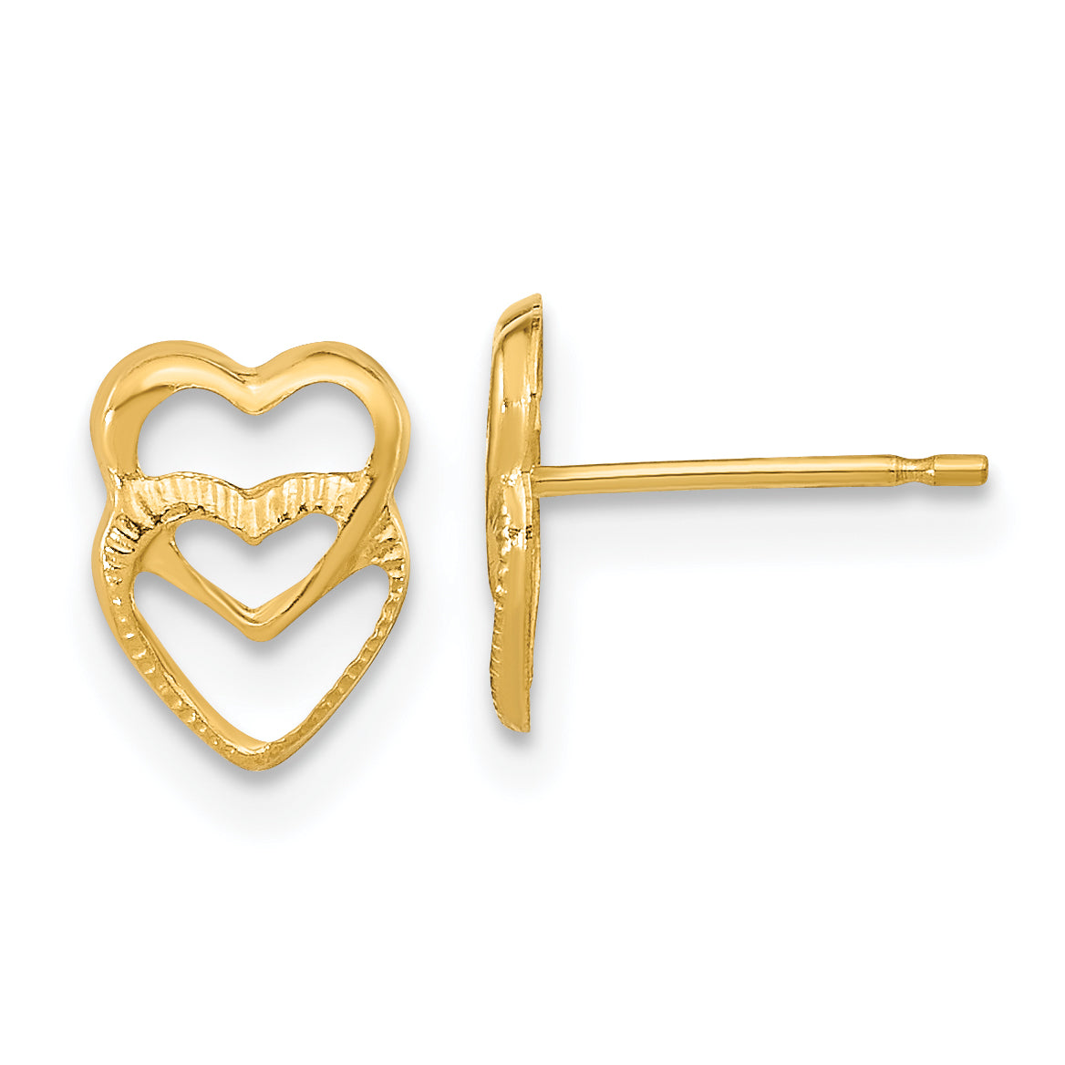 14k Madi K Hearts Post Earrings