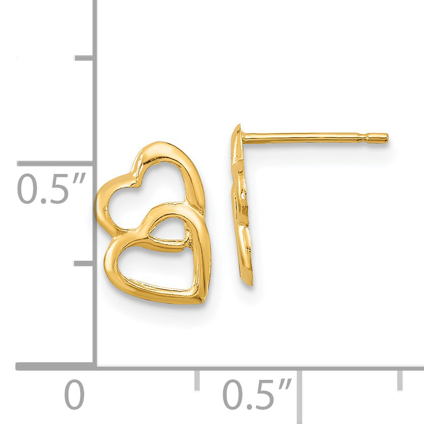 14k Madi K Hearts Post Earrings