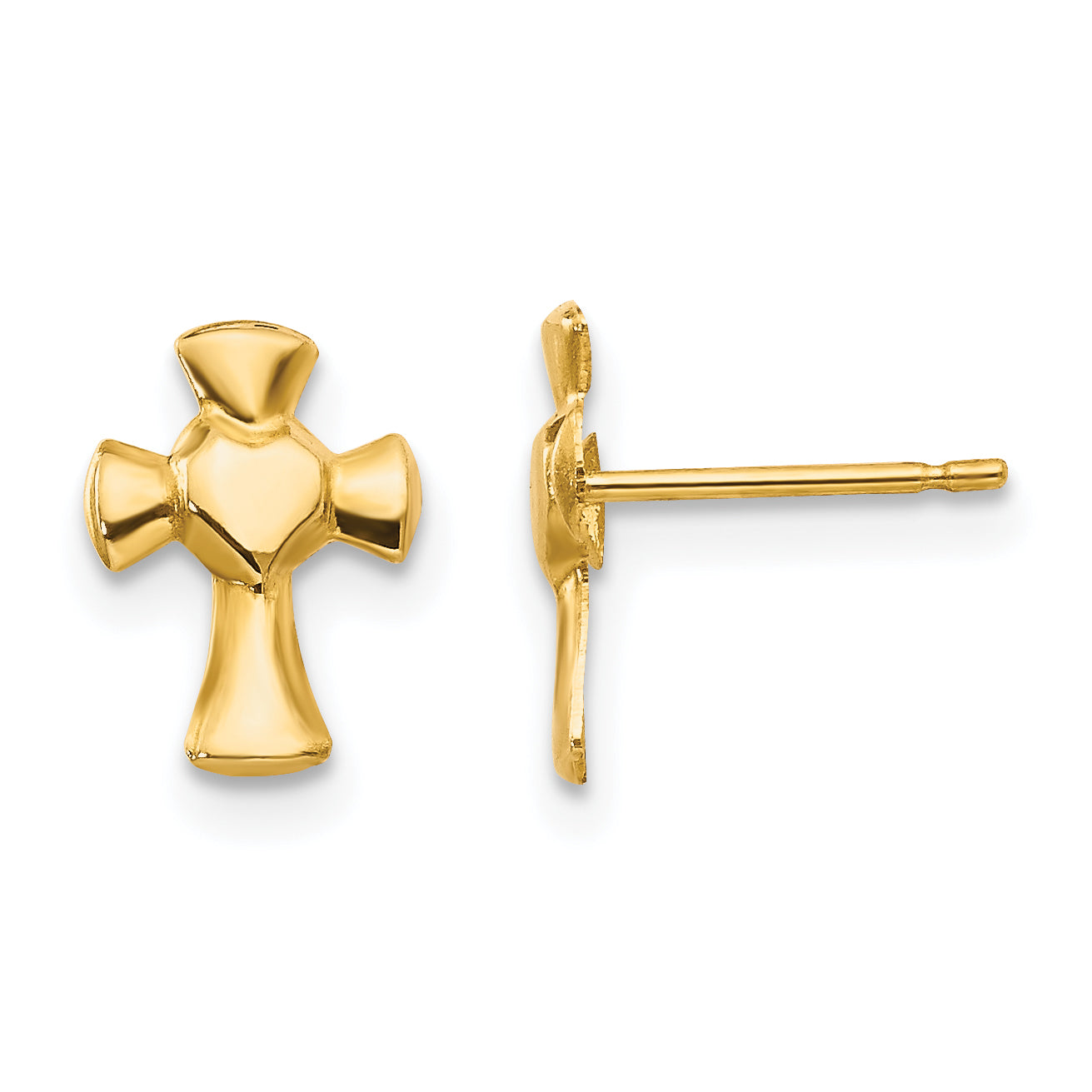 14k Madi K Heart Cross Post Earrings