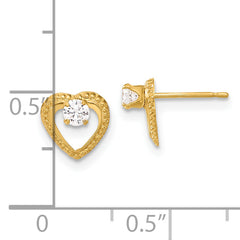 14k Madi K CZ Heart Post Earrings