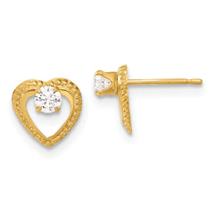 14k Madi K CZ Heart Post Earrings