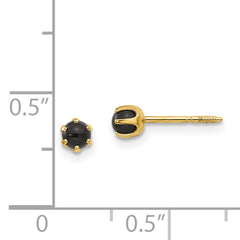 14K Gold Onyx Stud Earrings with Polished Finish for Women