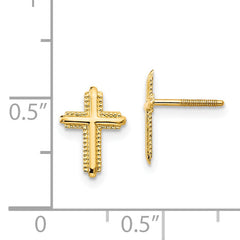 14K Gold Madi K Cross Earrings with Polished Finish for Women