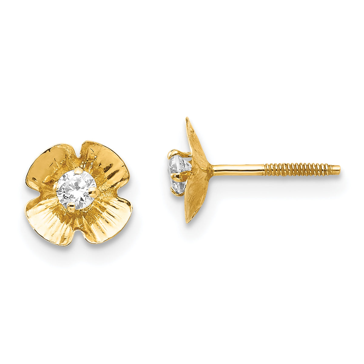 14k Madi K Flower 2.5mm CZ Post Earrings