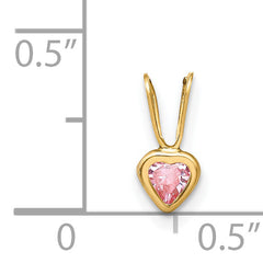 14K Madi K Pink CZ Heart Pendant