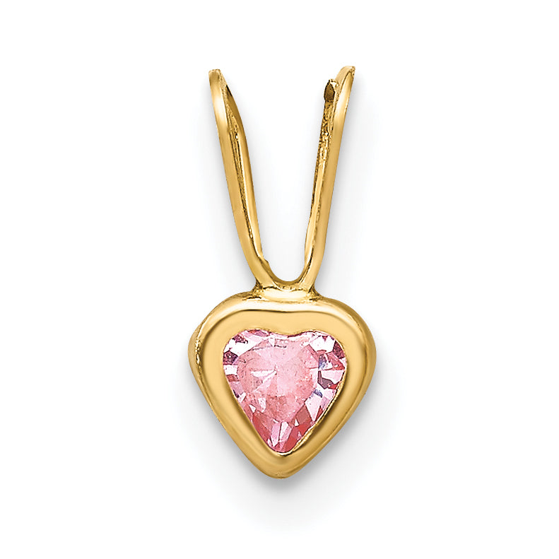 14k Madi K Pink CZ Heart Pendant