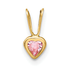 14k Madi K Pink CZ Heart Pendant