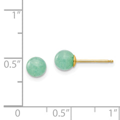 14k Madi K 5mm Green Natural Stone Post Earrings