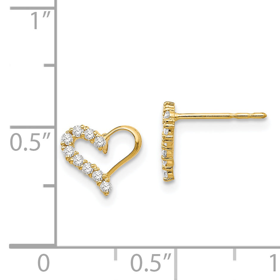 14k Madi K CZ Heart Post Earrings