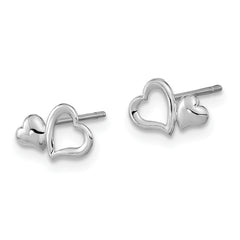 14k Madi K White Gold Heart Dangle Post Earrings