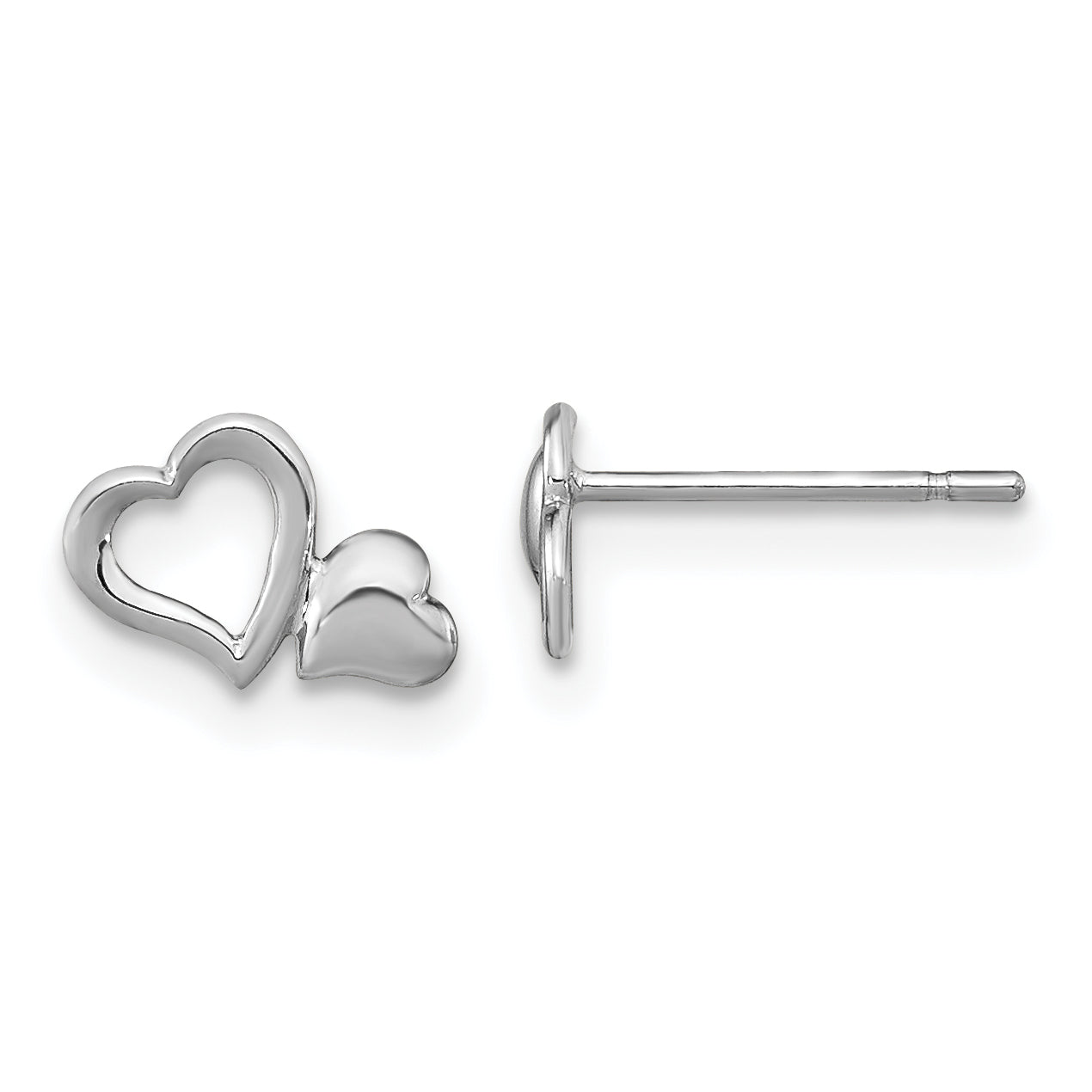 14k Madi K White Gold Heart Dangle Post Earrings