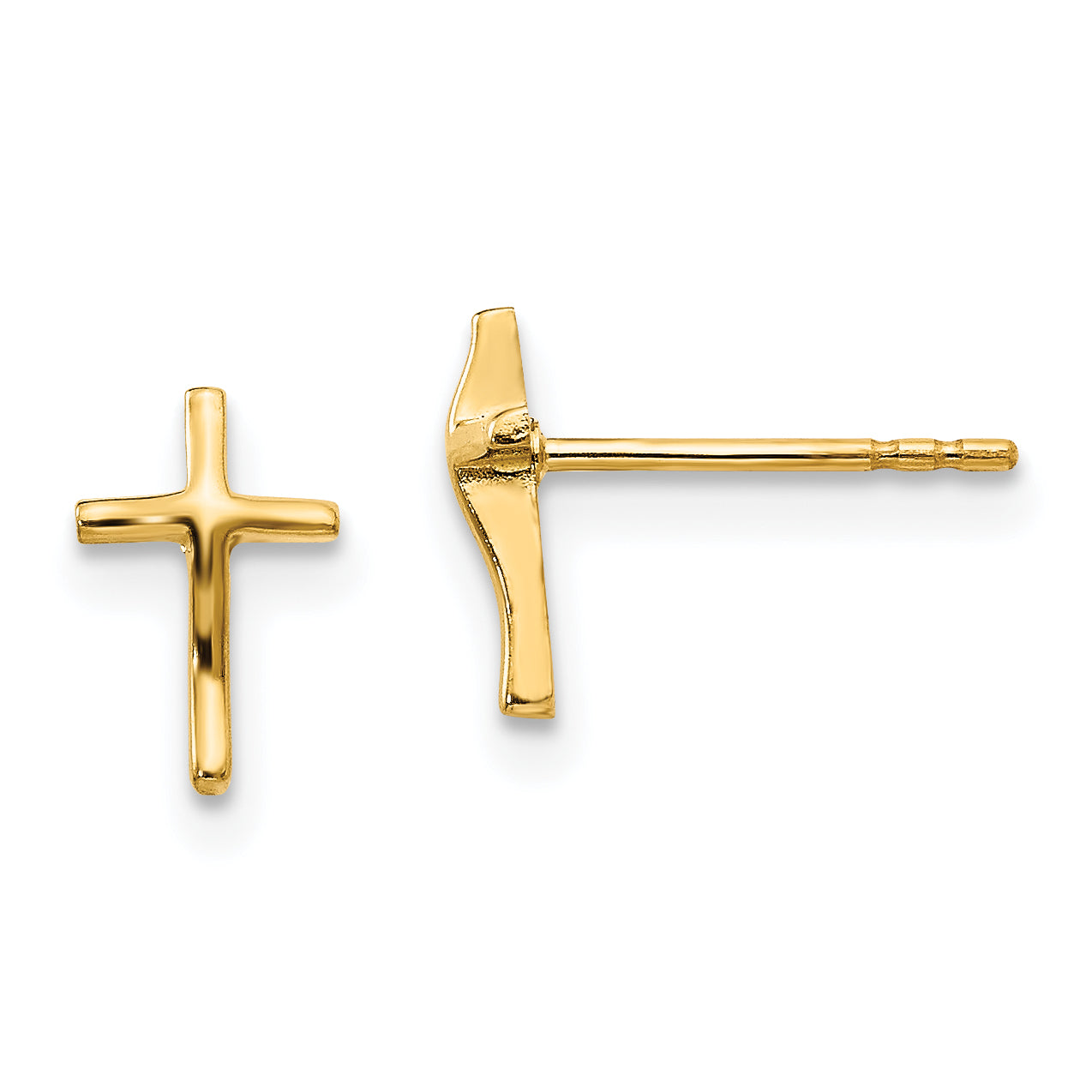 14k Madi K Polished Cross Post Earrings