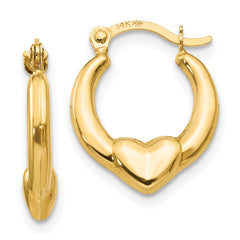 14k Madi K Hollow Heart Hoop Earrings