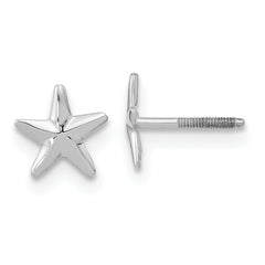 14k White Gold Madi K Screwback Star Post Earrings