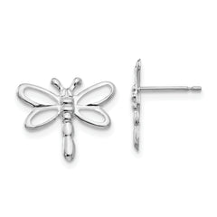 14k White Gold Madi K Polished Dragonfly Earrings