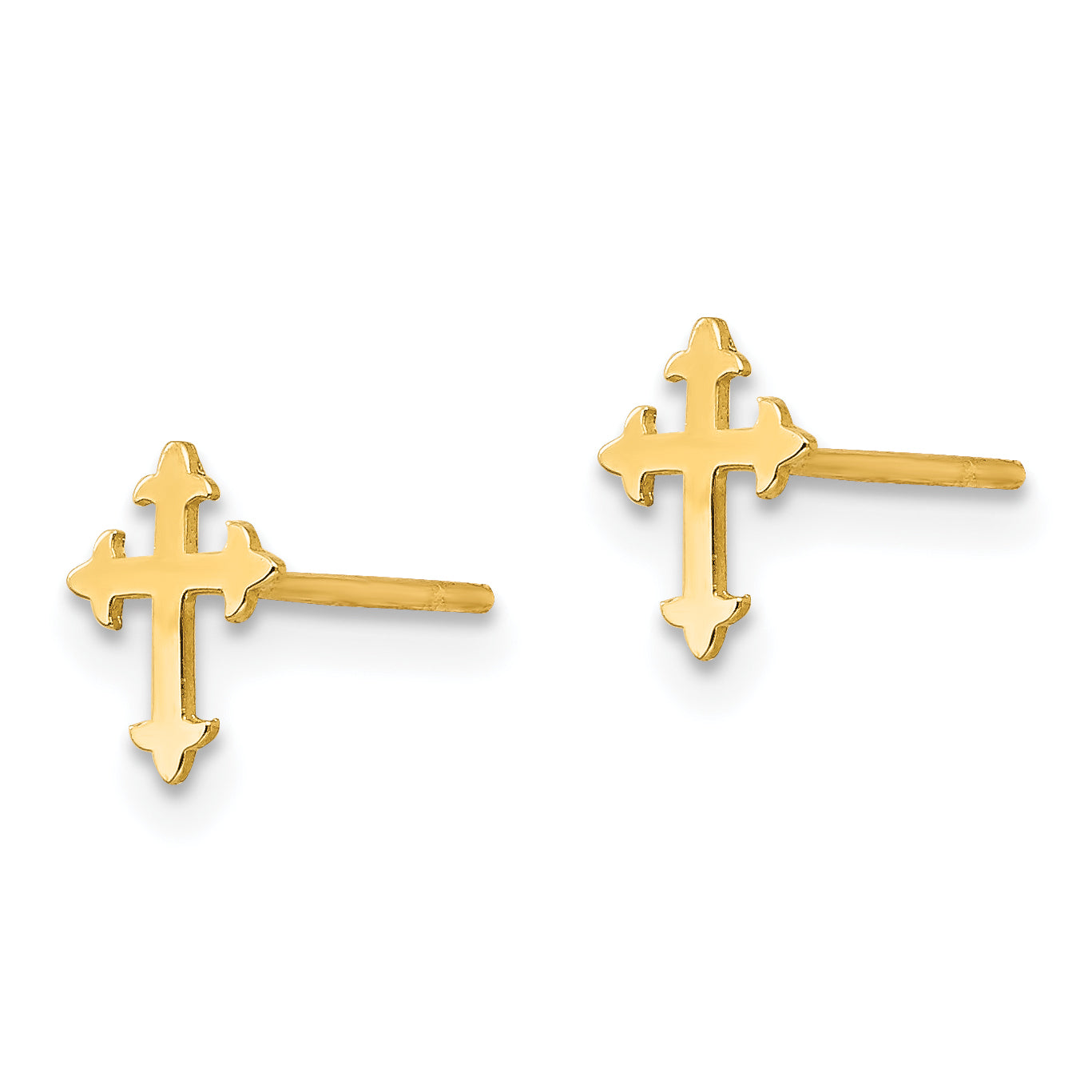 14K Madi K Polished Cross Post Earrings