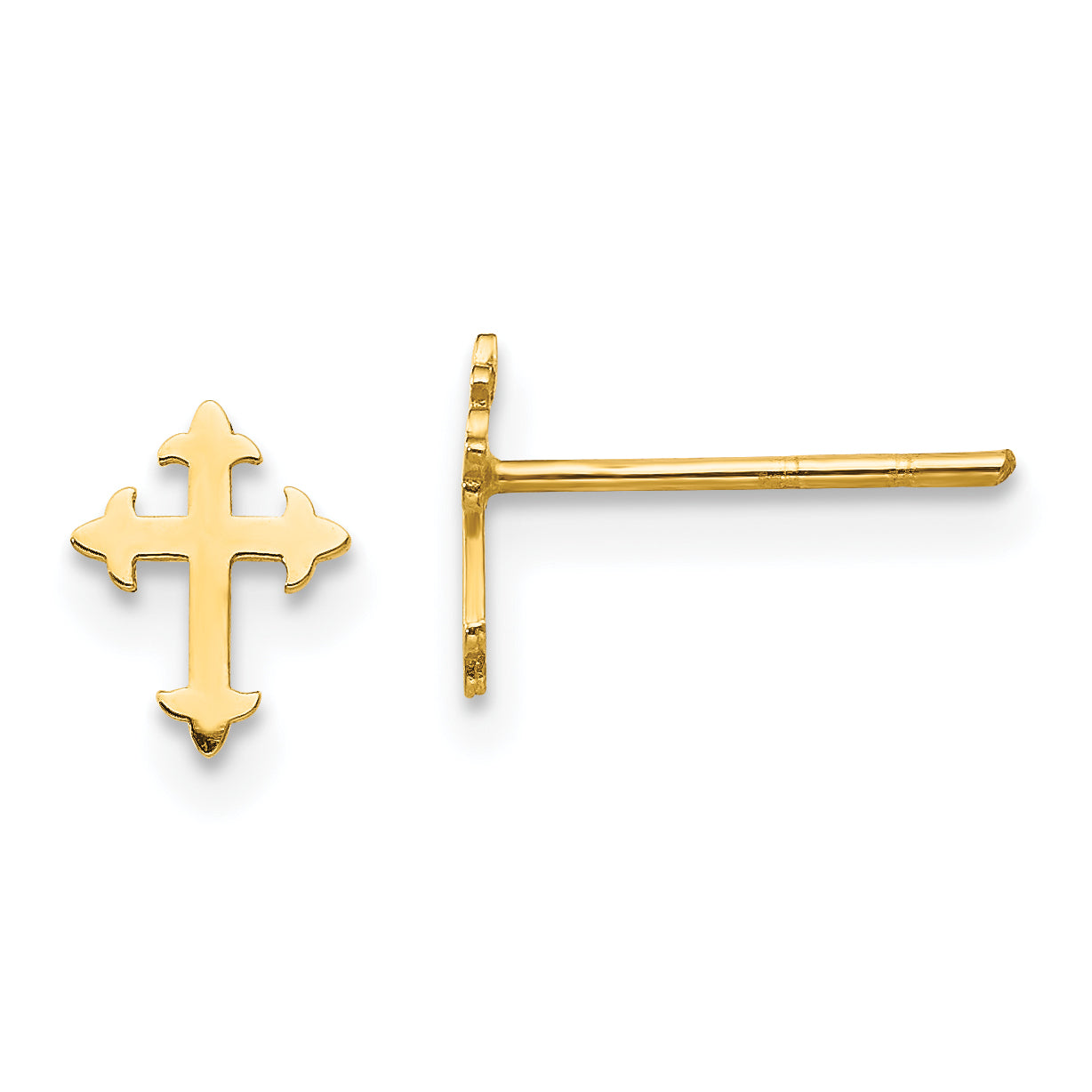 14K Madi K Polished Cross Post Earrings