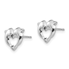 14k White Gold Madi K Screwback Dolphins Post Earrings