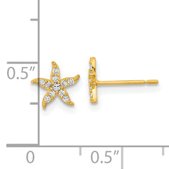 14k Madi K Childrens CZ Starfish Post Earrings