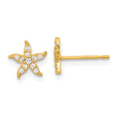 14k Madi K Childrens CZ Starfish Post Earrings