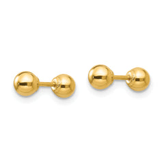 14K Gold Polished Reversible Ball Earrings for Women