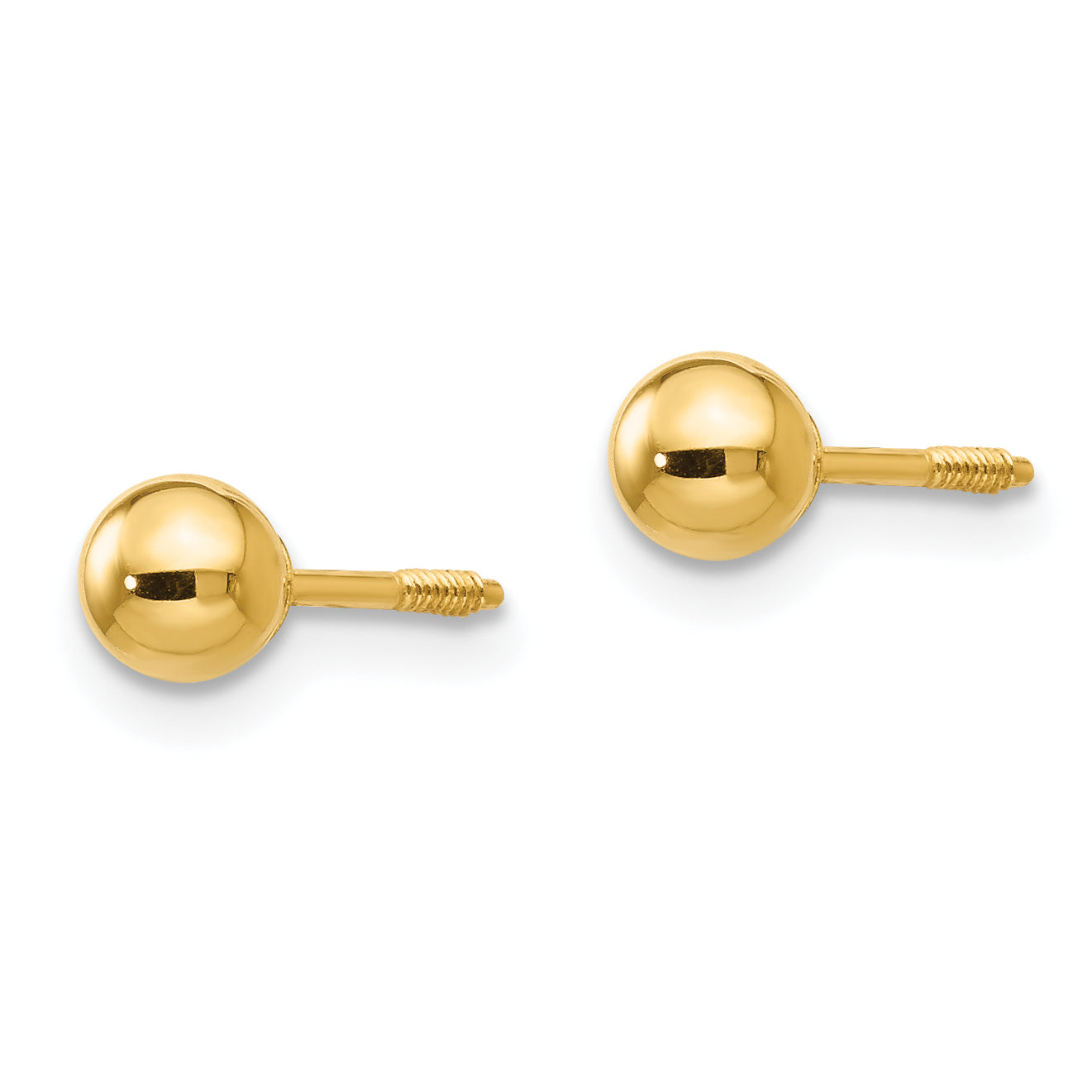 14K Gold Polished Reversible Ball Earrings for Women