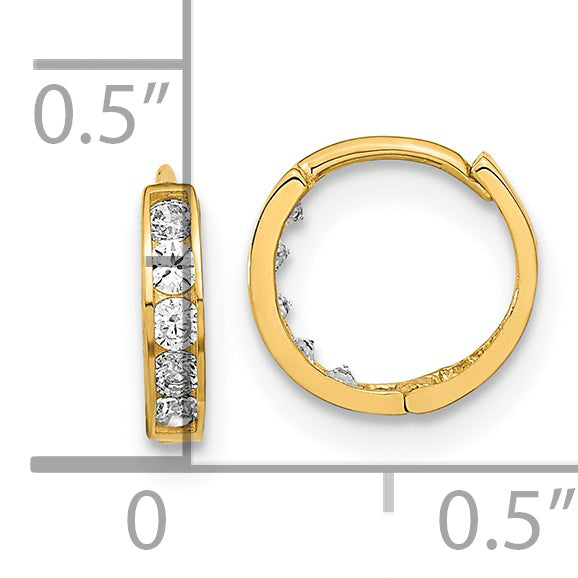 14k Madi K 2mm CZ Huggie Hoops