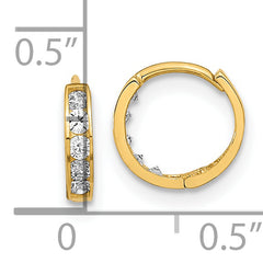 14k Madi K 2mm CZ Huggie Hoops