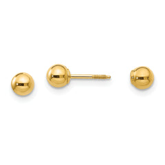 14k Madi K Polished Reversible 4mm Ball Earrings