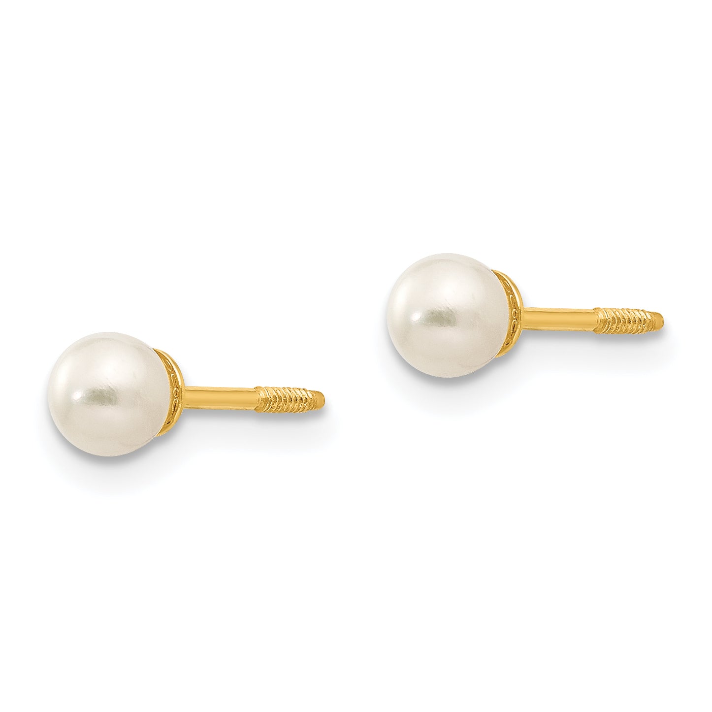 14k Madi K Reversible 3.75-4mm FW Cultured Pearl & Gold Bead Earrings