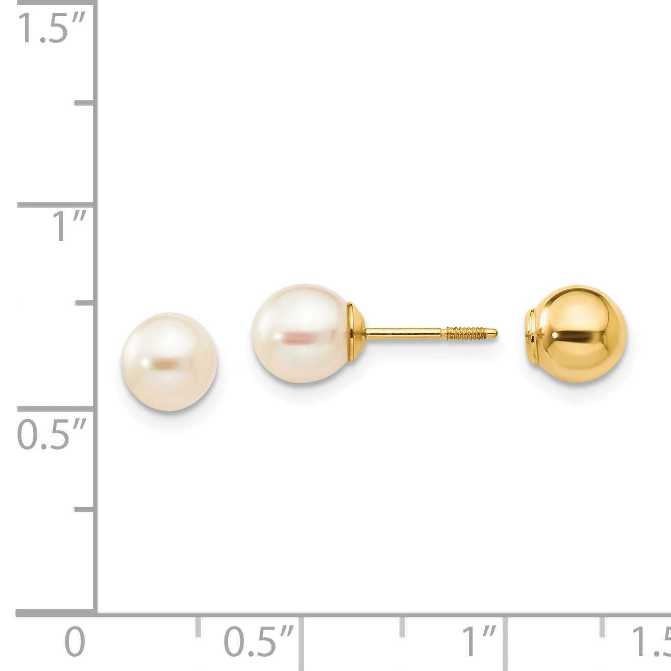 14K Gold Reversible Cultured Pearl Ball Earrings for Women