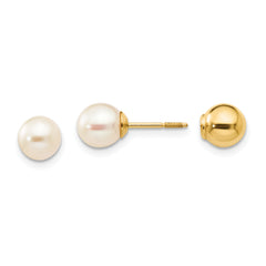 14k Madi K Reversible FW Cultured Pearl & Bead Earrings