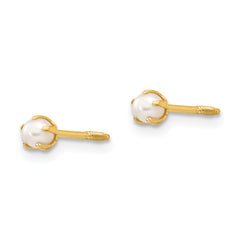 14K Gold Reversible Cultured Pearl Earrings with Polished Finish