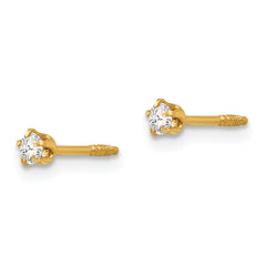 14K Gold Reversible Crystal Ball Earrings with Polished Finish