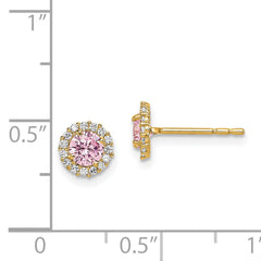 14k Madi K Pink CZ Post Earrings