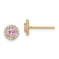 14k Madi K Pink CZ Post Earrings