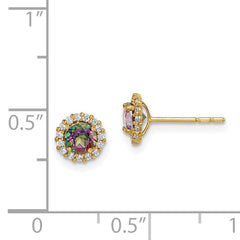 14k Madi K Mystic & Clear CZ Post Earrings