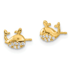 14k Madi K CZ Whale Post Earrings